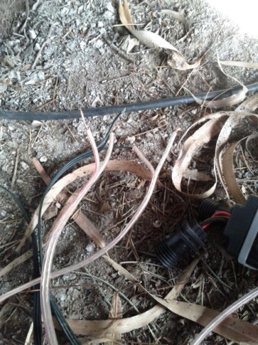 Wiring I had installed when laying the turf in the yard
