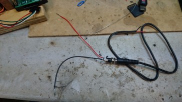 Barrel connector with power wires soldered